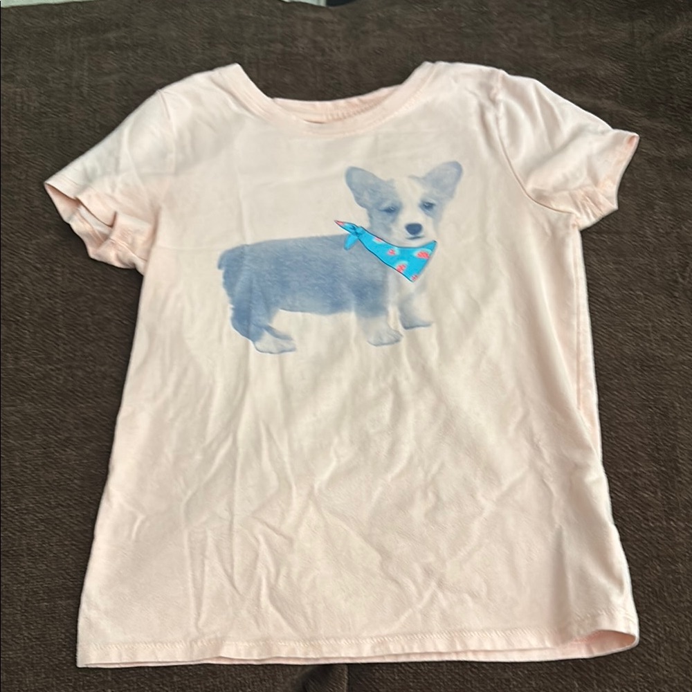 Kids Pink Corgi Graphic T-Shirt